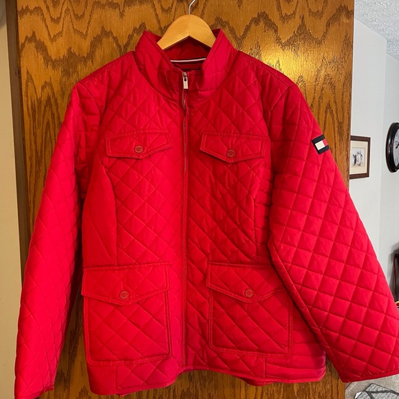 Tommy Hilfiger Woman’s Coat Jacket Red Diamond Quilt 2X - Picture 7 of 10